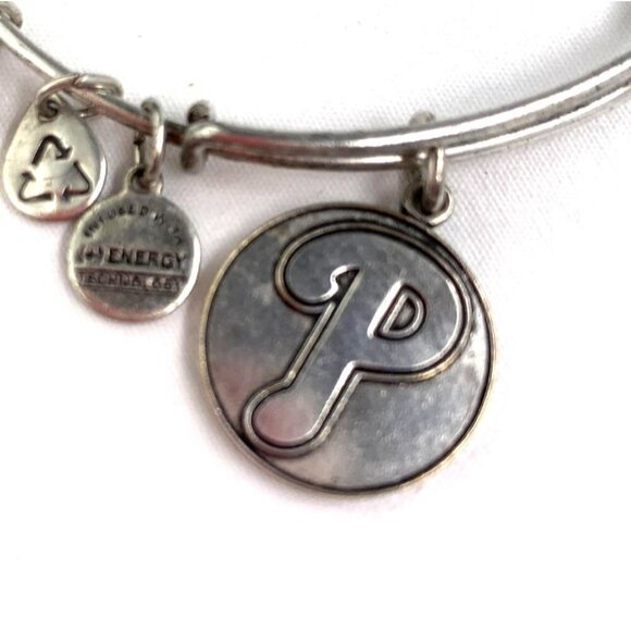 Alex and Ani Charm Phillies MLB Bracelet - Silver, Expands 2"- 3.5" - Picture 2 of 3